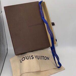 Louis Vuitton Brown Box with Blue Ribbon